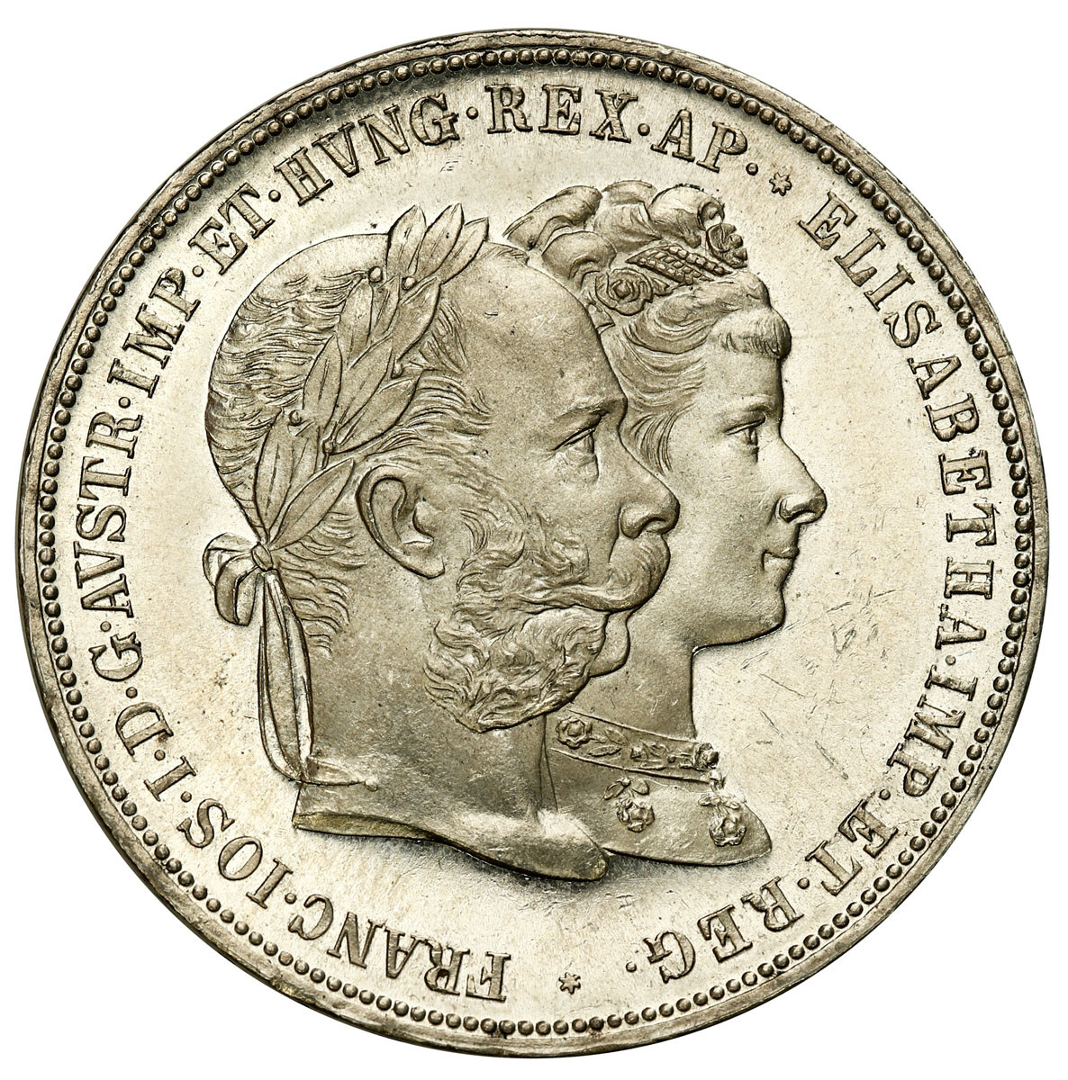 Austria. 2 Guldeny, 1879 srebrne wesele
